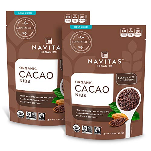 Navitas Organics Cacao Nibs - Nutrient-Dense, Fair Trade, Gluten-Free - 16oz (2-Pack)