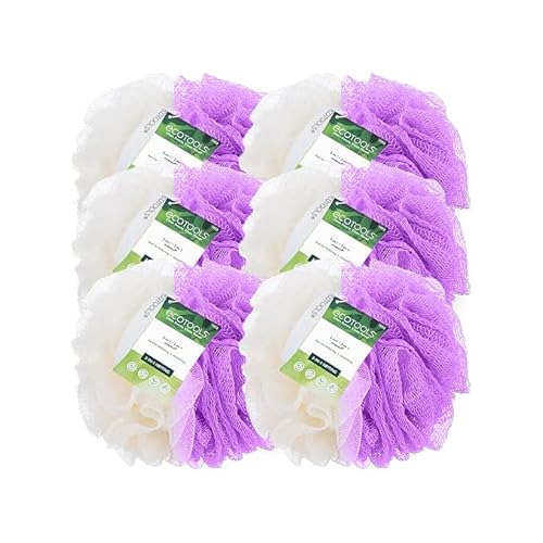 EcoTools 2-in-1 Bath Pouf - Exfoliating & Cleansing, Recycled Materials - 6 Count
