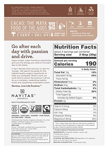 Navitas Organics Cacao Powder & Nibs Bundle - Organic, Fair Trade, Non-GMO - 8oz & 4oz