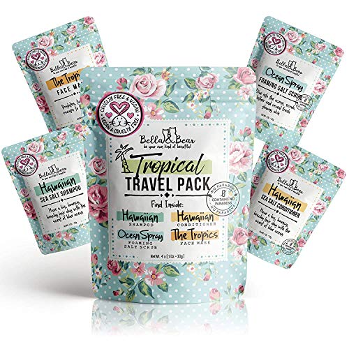 Bella & Bear Body Care Set - Hydrating Shampoo, Conditioner, Scrub & Face Mask - 1oz Travel Pack