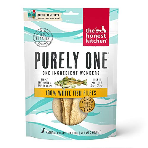 The Honest Kitchen White Fish Filets Dog Treats - High Protein, Human Grade, Non-GMO - 3oz