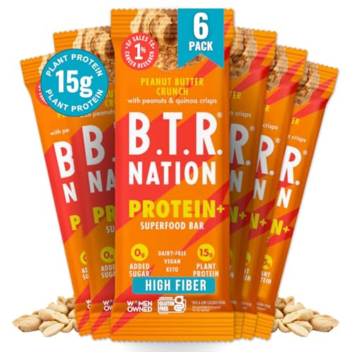 B.T.R. Vegan Protein Bars - Low Carb, No Added Sugar, Packed with Superfoods - 6 Bars