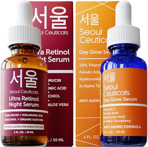 SeoulCeuticals Skin Care Set - Anti-Aging Retinol & Vitamin C, Cruelty-Free - 2 x 30ml