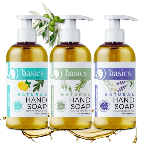 Brittanie's Thyme Natural Olive Oil Hand Soap - Nourishing & Chemical-Free - 3 Pack, 12 fl oz