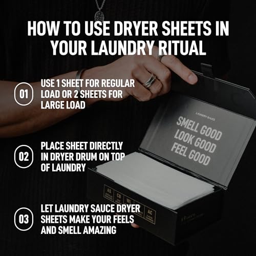 Laundry Sauce Dryer Sheets - Reduce Static, Softens Fabrics, Australian Sandalwood - 60 Sheets