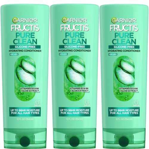 Garnier Fructis Hydrating Conditioner - 96H Moisture, Aloe & Vitamins B3/B6 - 12 Fl Oz, 3 Pack