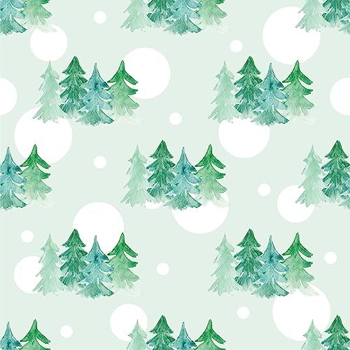 Waterleaf Paper Co. Dissolvable Gift Wrap - 100% Plant-Based, Pine Tree Design - 10 Sq Ft