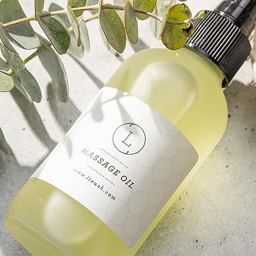 Lizush Eucalyptus Massage Oil - Nourishing, Reviving for Silky Skin - Natural, Vegan - 4oz