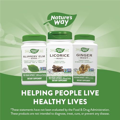Nature's Way Licorice Root Capsules - Digestive Health Support, Vegan, Gluten-Free - 900mg, 100ct