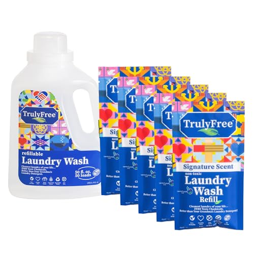 Truly Free Concentrated Laundry Detergent - Gentle for Sensitive Skin, Plant-Based, 250 Loads
