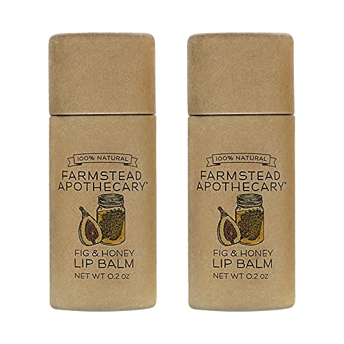 Farmstead Apothecary Lip Balm - Hydrating, Natural Ingredients, Fig & Honey Flavor - 0.2oz (2 Pack)