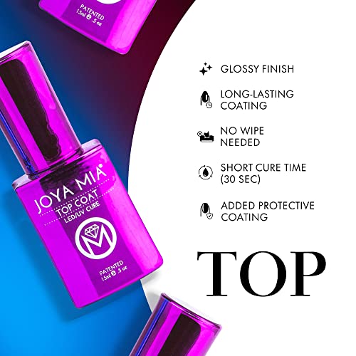 JOYA MIA Nail Polish Top Coat Set - Lustrous Shine, Protects & Seals Manicure - 8oz + 10x15mL