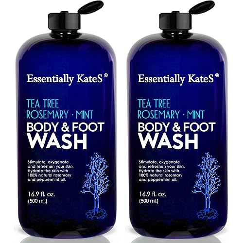 Essentially KateS Tea Tree Rosemary Mint Body Wash - Hydrating, Odor Control, 16.9 fl. oz. (2 Pack)