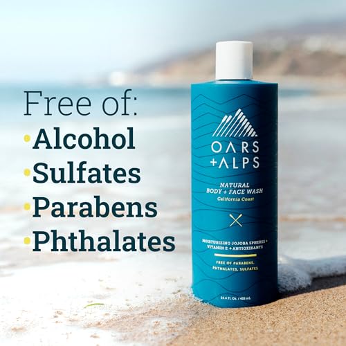 Oars + Alps Men's Body Wash - Hydrating, Antioxidant-Rich Formula, Sulfate-Free - 3 Pack
