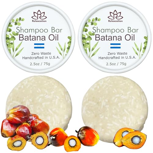 BATANA OIL Hair Growth Shampoo Bar - Hydrates Scalp, Enhances Growth with Raw Oils - 2 Bars