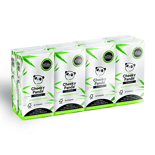 The Cheeky Panda Bamboo Pocket Tissues - Hypoallergenic, Soft & Convenient Travel Packs - 8x10