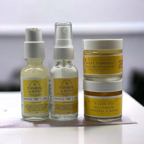 Bee-Youtiful Beauties Skin Care Set - Turmeric & Honey for Radiant Skin, 4 Steps - 1 Oz