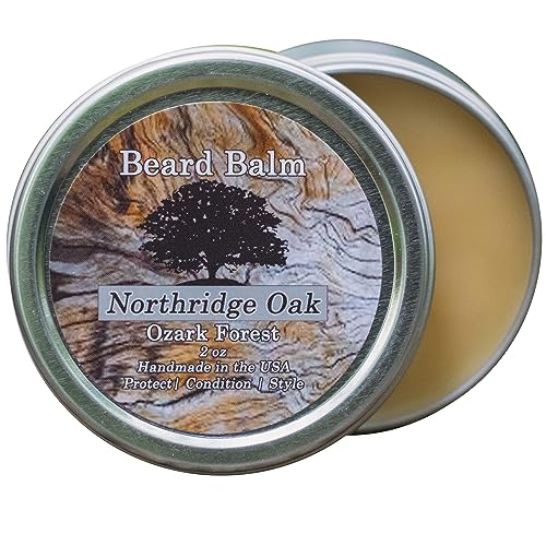 Northridge Oak Beard Balm - Tames Stray Hairs, Relieves Itch, Frankincense & Myrrh - 2oz
