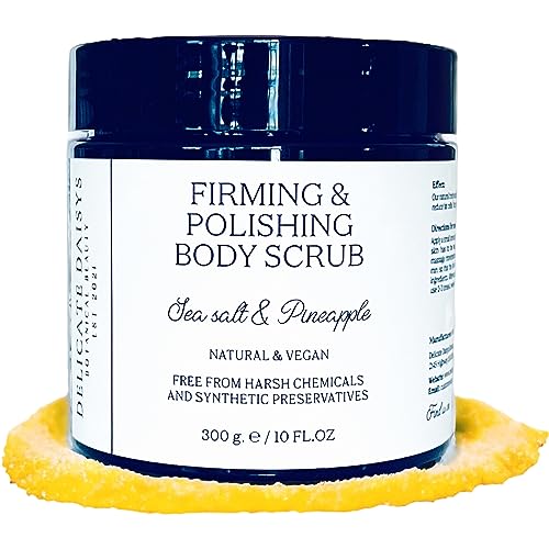 Natures Goodness Body Scrub - Firming, Hydrating, Retinol, Organic & Vegan - Sea Salt & Pineapple