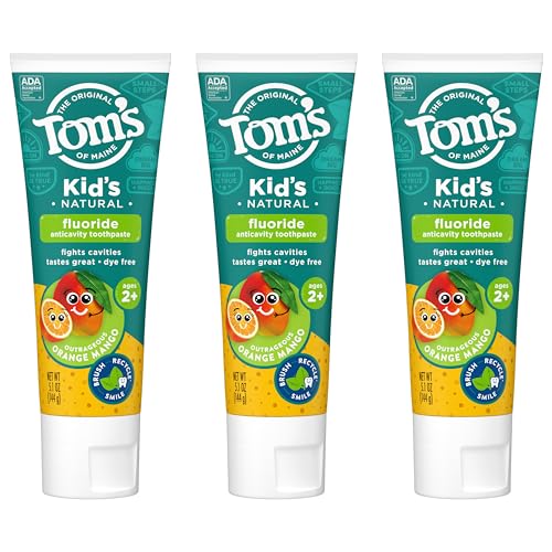 Tom's of Maine Children's Toothpaste - Cavity Protection, Natural Flavor, Recyclable Tube - 3-Pack