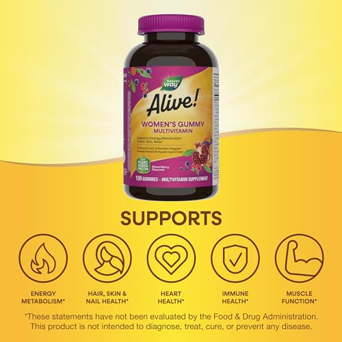 Nature's Way Alive! Women's Multivitamin Gummies - 16 Vitamins for Energy & Wellness - 130 Count