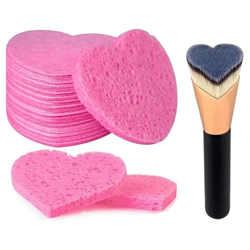 Natural Cellulose Facial Sponge Set - Gentle Daily Cleansing, Reusable & Biodegradable - 50 Count