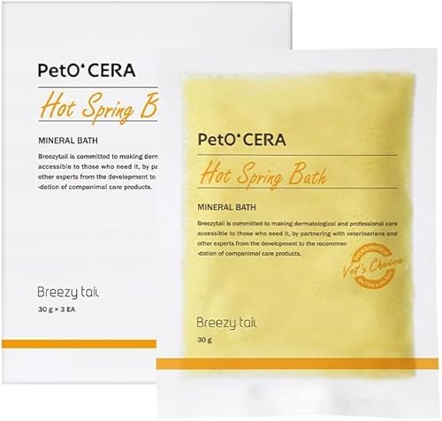 Breezytail PetO'Cera Hot Spring Bath - Soothes Itchy Skin, Immune Boosting Formula - 90g