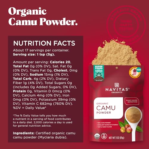 Navitas Organics Camu Camu Powder - High Vitamin C, Organic & Non-GMO - 3oz, 17 Servings