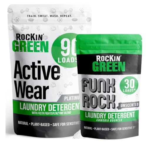 Rockin' Green Laundry Detergent - Powerful Stain & Odor Removal, Biodegradable - 90 Loads
