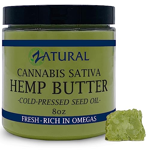 Zatural Hemp Body Butter - Moisturizing & Soothing, Vegan Ingredients, 17,500mg Hemp - 8oz