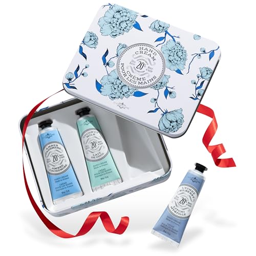 La Chatelaine Hand Care Set - Nourishing 20% Organic Shea Butter, Natural Ingredients - 3 Tins