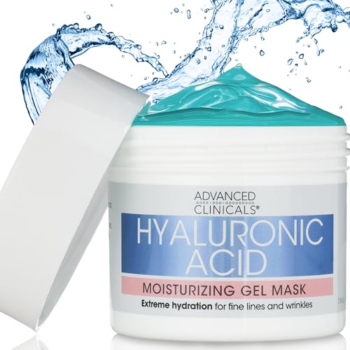 Advanced Clinicals Hyaluronic Acid Face Mask - Brightening & Hydrating Treatment - 5 Fl Oz