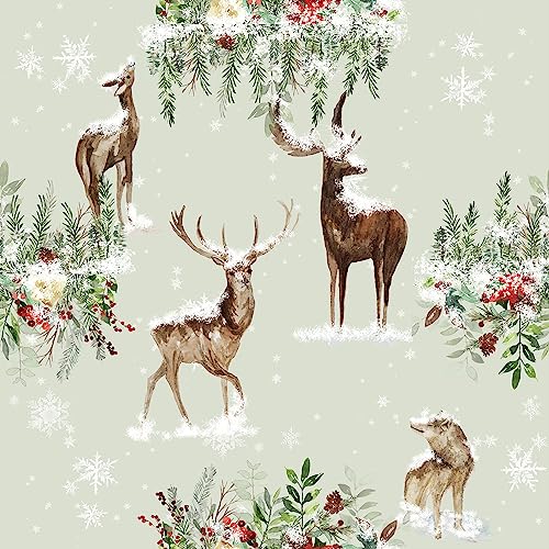 Waterleaf Paper Co. Dissolvable Gift Wrap - Premium Wintertide Deer Design, 16 Sq Ft
