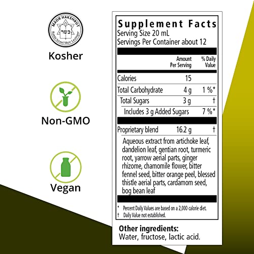 Floradix Gallexier Herbal Bitters - Digestive Support with Artichoke & Turmeric - 8.5 fl oz