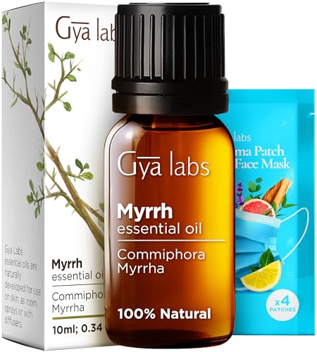 Gya Labs Myrrh Essential Oil - Calming Skin Nourishment, Aromatherapy & Candle Making - 0.34 Fl Oz