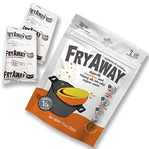 FryAway Cooking Oil Solidifier - Plant-Based Waste Disposal, Solidifies 16 Cups - 3 Sizes