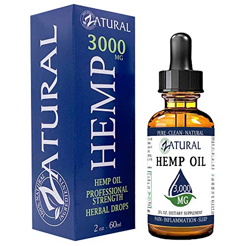 Zatural Hemp Oil Drops - Rich in Omega 3 & 6, Nutritional Benefits - 3,000mg Natural