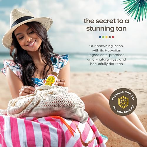 Maui Babe Browning Lotion - Natural Tan Accelerator with Vitamins, Moisturizing - 4 fl oz