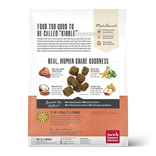 The Honest Kitchen Whole Food Clusters - Grain Free Beef, Digestive Support, Human Grade - 1 lb