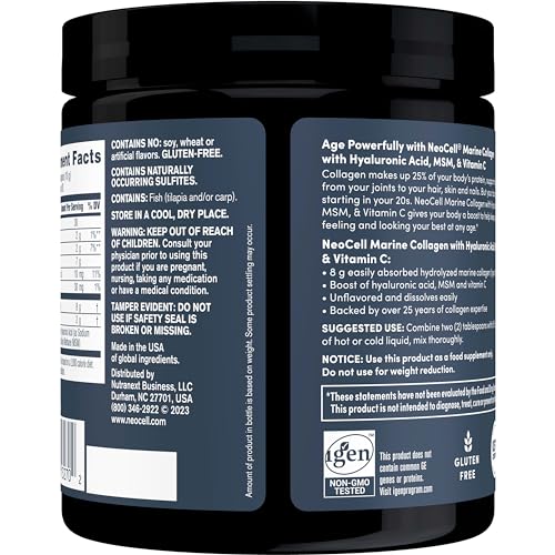 NeoCell Marine Collagen Protein Powder - Supports Skin, Joints & Hydration - Unflavored, 7oz
