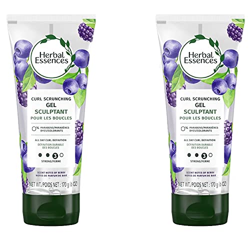 Herbal Essences Curl Scrunching Gel - Strong Hold, Anti-Frizz, Nourishing Botanicals - 6 oz, 2 pk