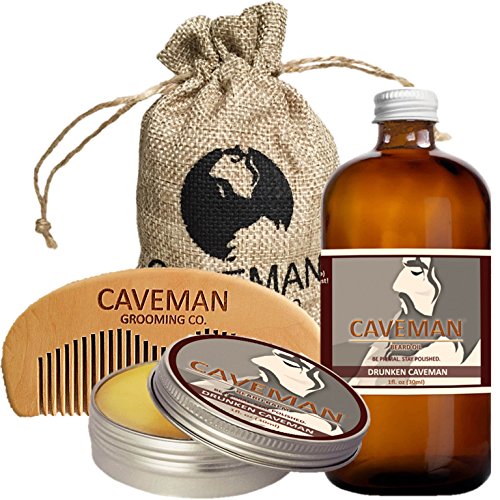 Caveman Beard Care Set - Nourishing Bay Rum Oil & Balm, Hydrates & Styles - 1oz