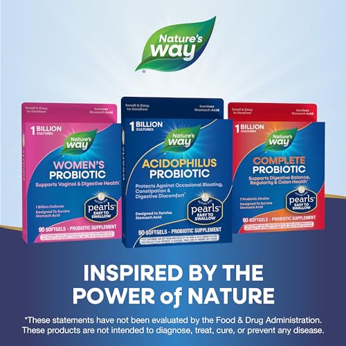 Nature's Way Probiotic Pearls - Supports Digestive Balance, 1 Billion Cultures - 90 Softgels
