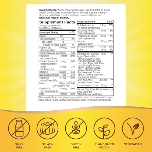Nature's Way Alive! Women's 50+ Multivitamin Gummies - Supports Heart, Brain, Bones - 130 Count