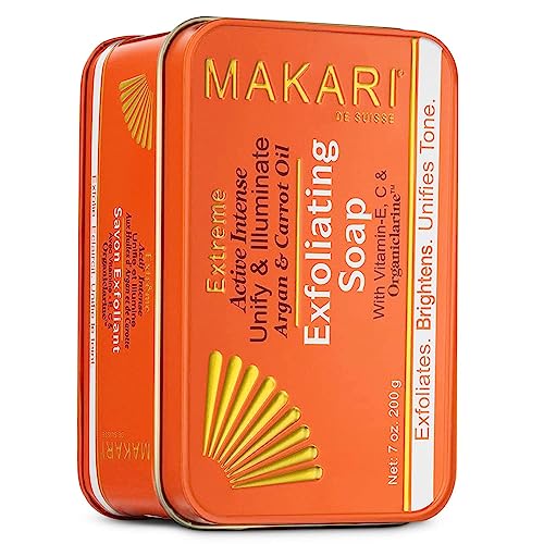 MAKARI Skin Care Set - Exfoliating Soap & Tone Boosting Lotion for Radiant Skin - 2 Piece Kit