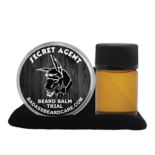 Badass Beard Care Beard Oil & Balm Trial Pack - Softens Hair, Reduces Itch, Secret Agent Scent