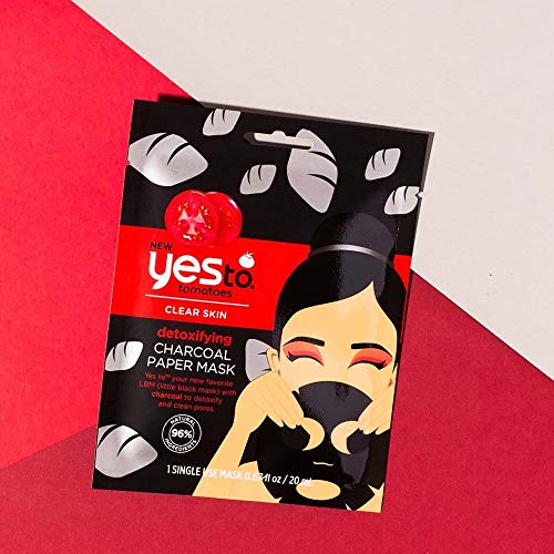 Yes To Tomatoes Detoxifying Face Mask - Deep Cleans Pores, Natural Ingredients, Charcoal - 1.76oz