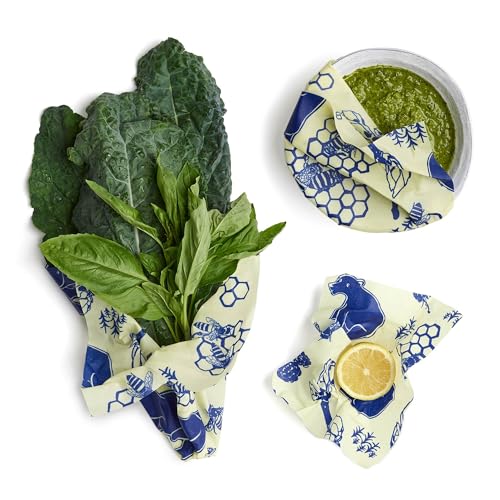 Bee's Wrap Reusable Food Wraps Bundle - Absorbent Dish Towels & Compostable Cloths - 3 Pack
