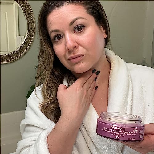 Derma E Body Cream - Restorative Moisturizer for Dry Crepey Skin, Firming & Hydrating - 6 Oz