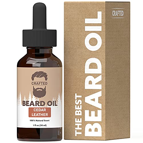 Crafted Beards Beard Oil - Hydrating Conditioner for Soft, Itch-Free Beards - Cedar Leather, 1oz